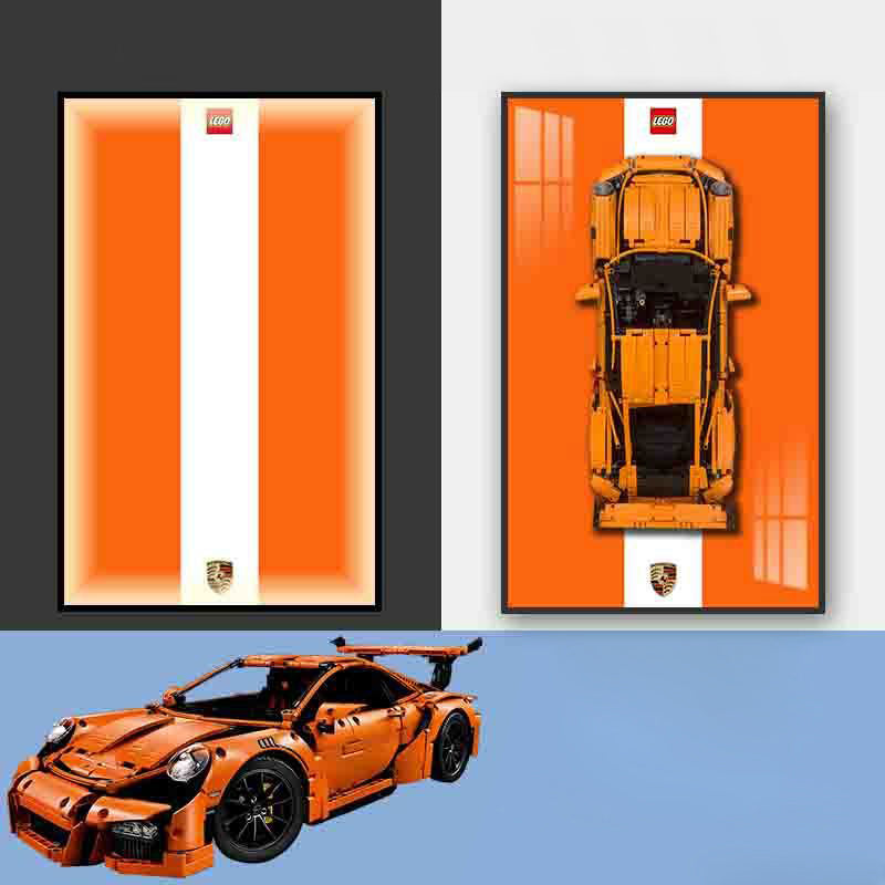 Porsche Lego Supercar Led Wall Art