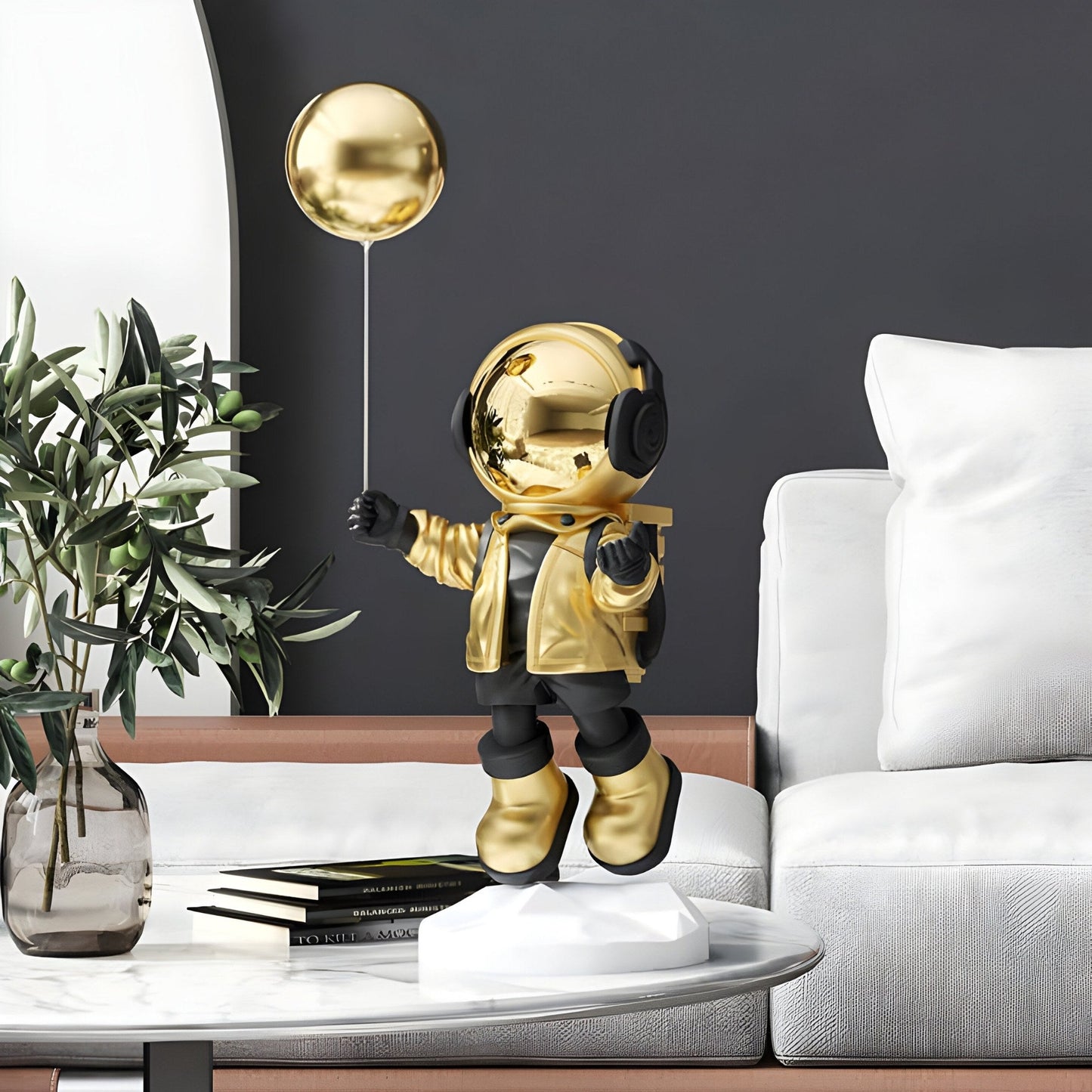 Small Celestial Gold Astronaut Balloon Sculpture - 55cm