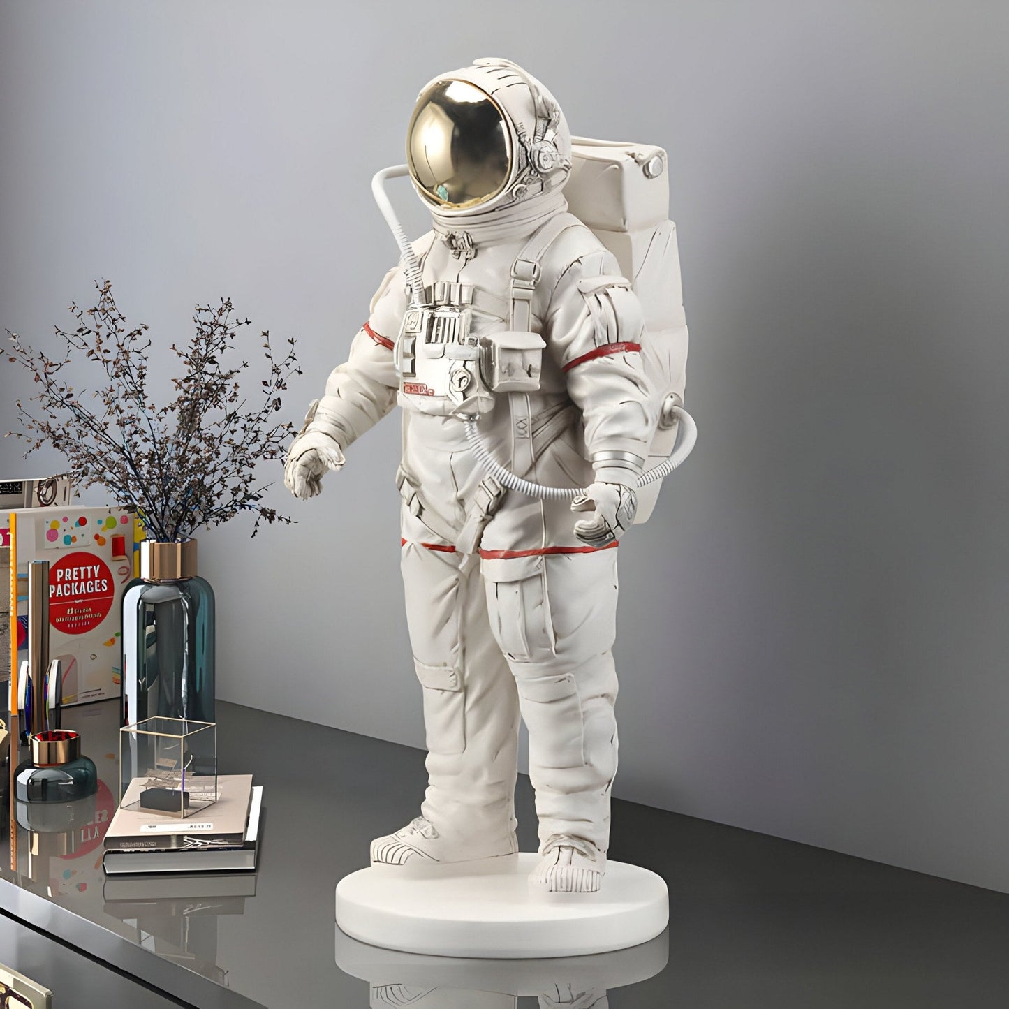 Small Cloud White Space Astronaut Standing Sculpture - 58cm