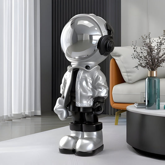 Small Lunar Silver Astronaut Beats Sculpture - 70cm
