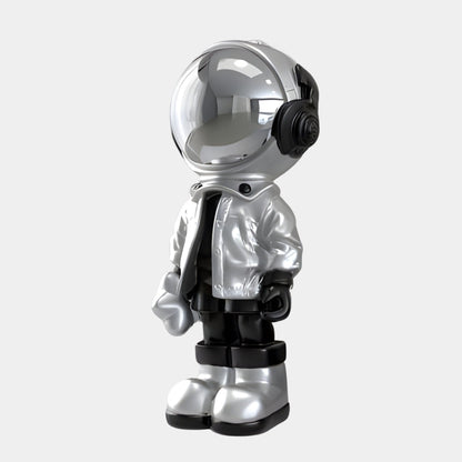 Small Lunar Silver Astronaut Beats Sculpture - 70cm